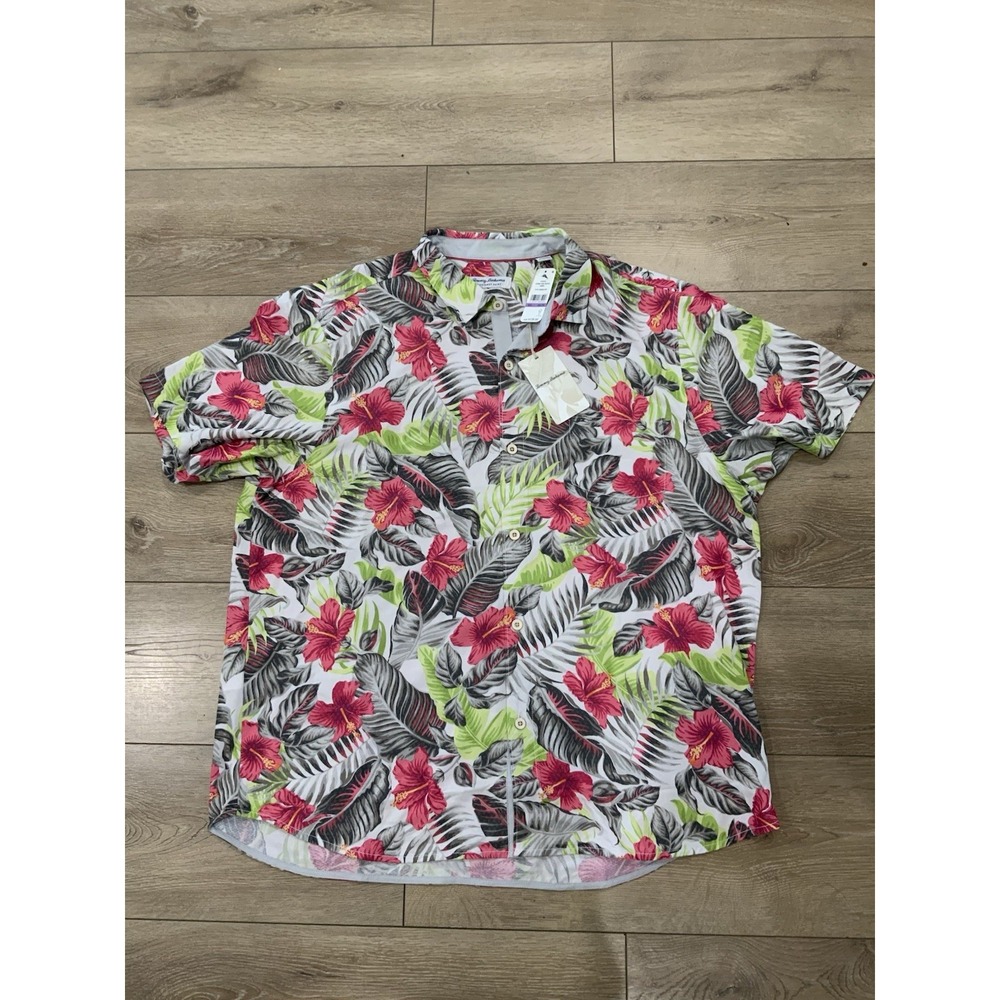 Tommy Bahama Coconut Point Island Zone HIBISCUS SHORES Camp Shirt XXL 2XL